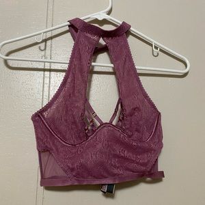 Purple High Neck Bra